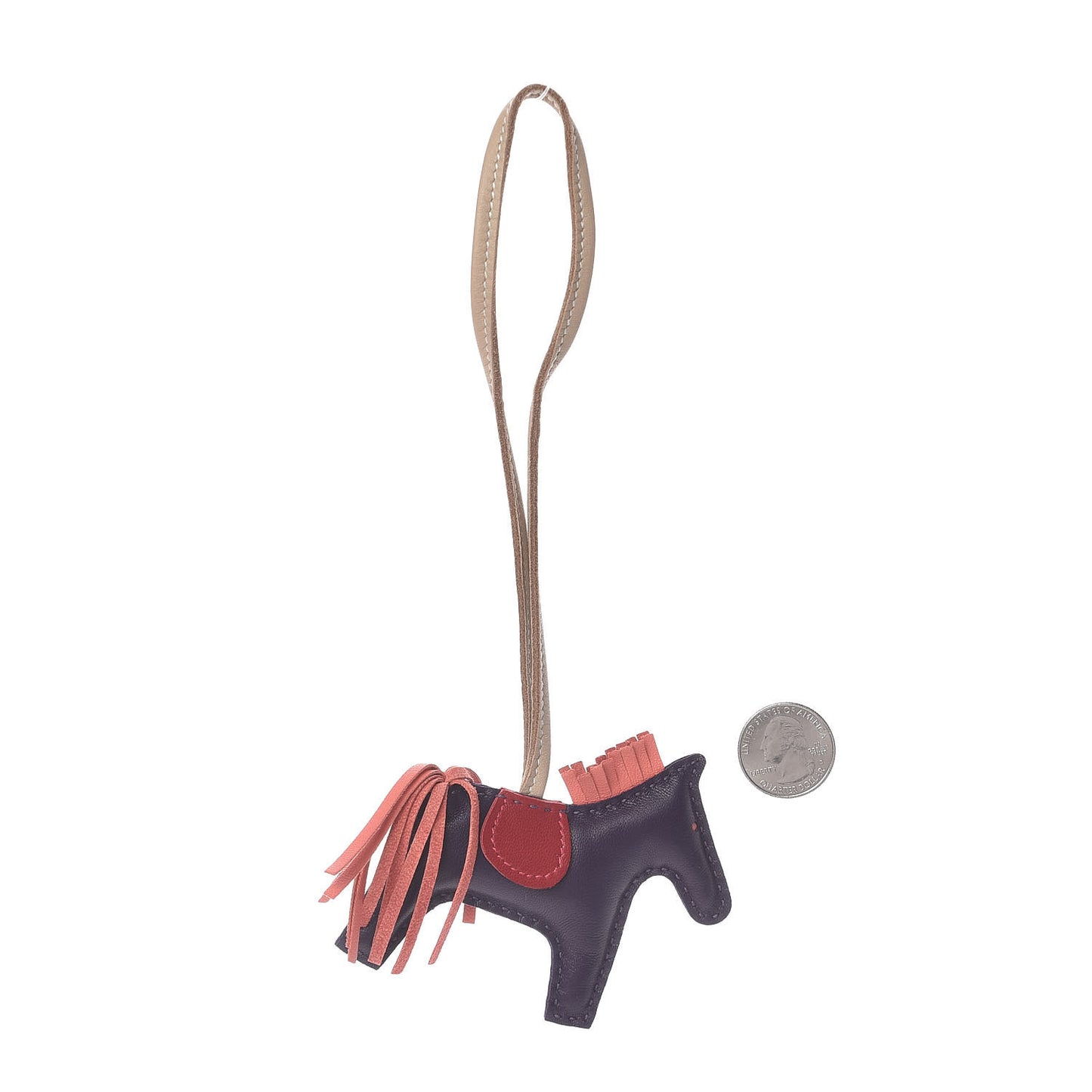 Milo Lambskin Grigri Rodeo Horse Bag Charm PM Raisin Flamingo Rouge Vif Argile