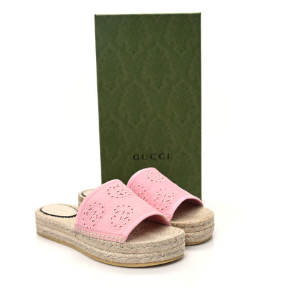 Gucci Canvas Interlocking G Damita Espadrille Sandals 38 Wild Rose 9 of 9