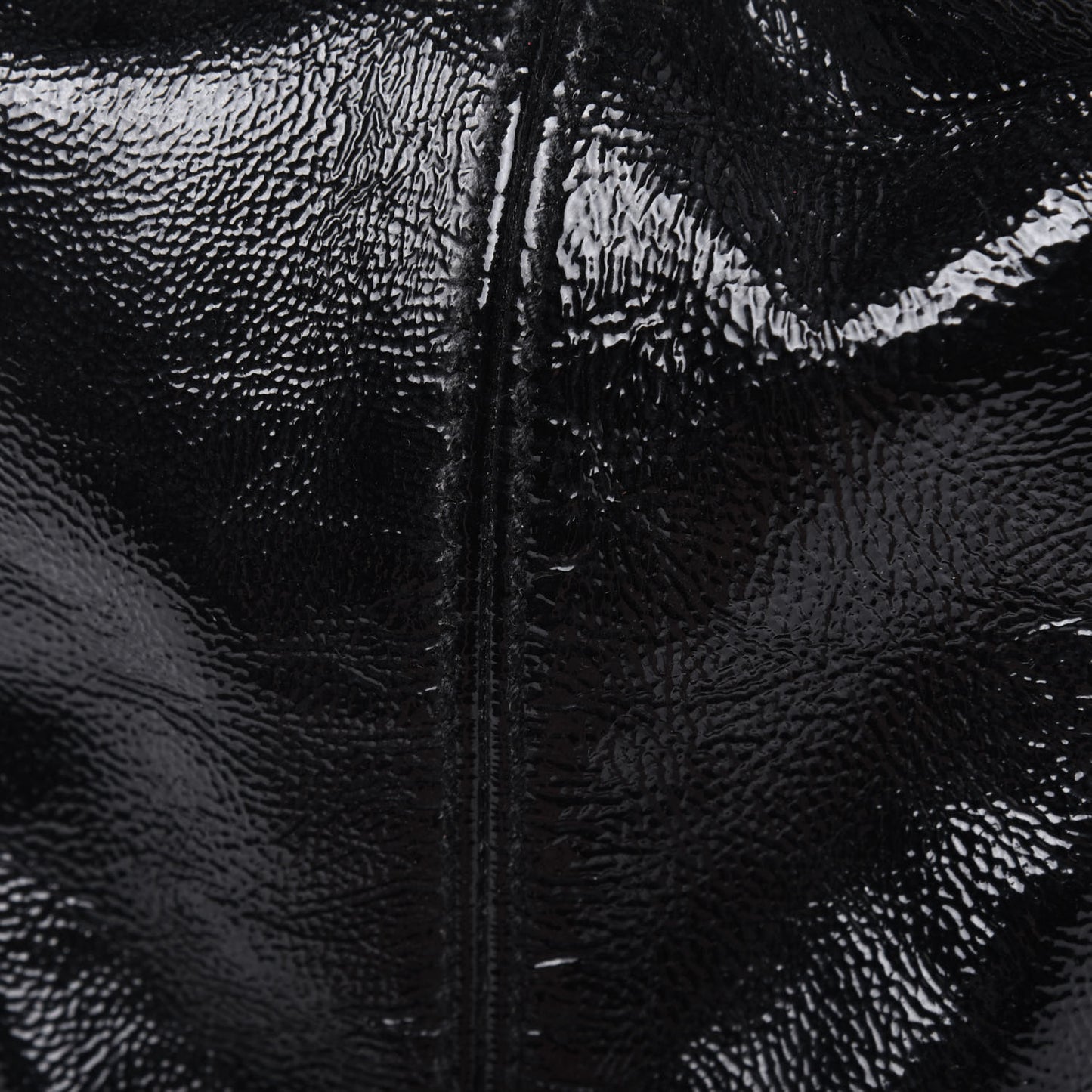 Patent Medium Soho Chain Shoulder Bag Black