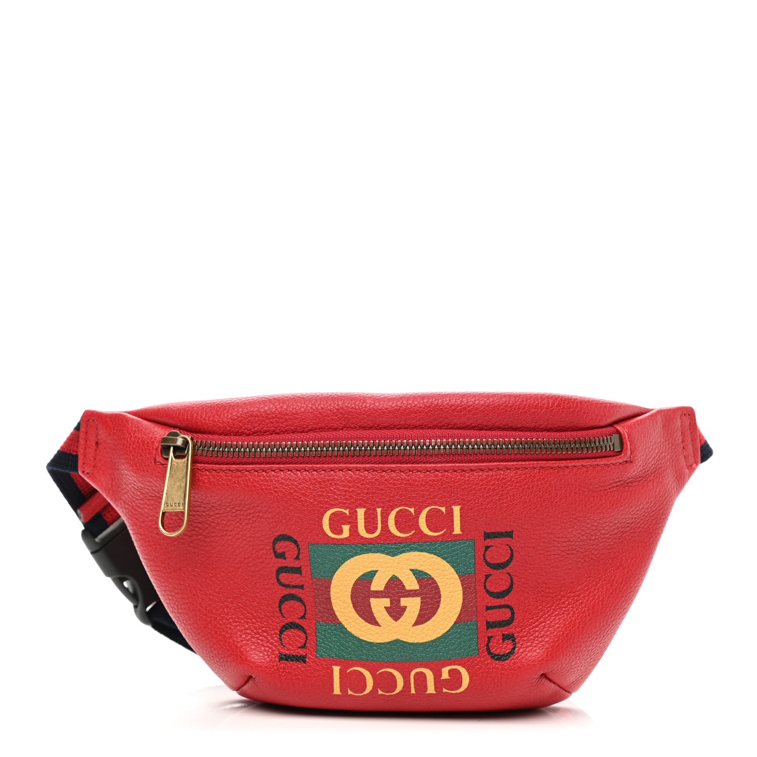 Gucci Grained Calfskin Small Logo Belt Bag Hibiscus Red 1 of 10
