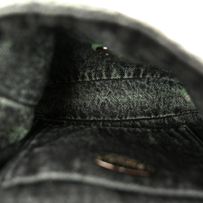 Chanel Washed Denim Quilted Small Denimpression Flap Green Black 5 of 10