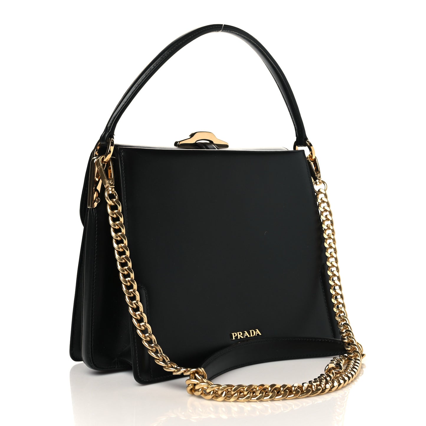 City Calfskin Belle Top Handle Bag Black