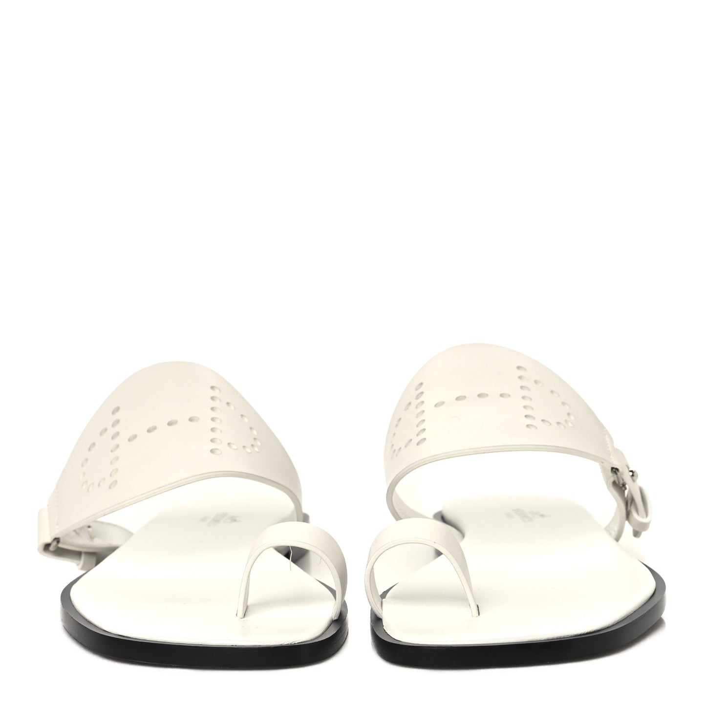 Calfskin Perforated Hera Sandals 36 White