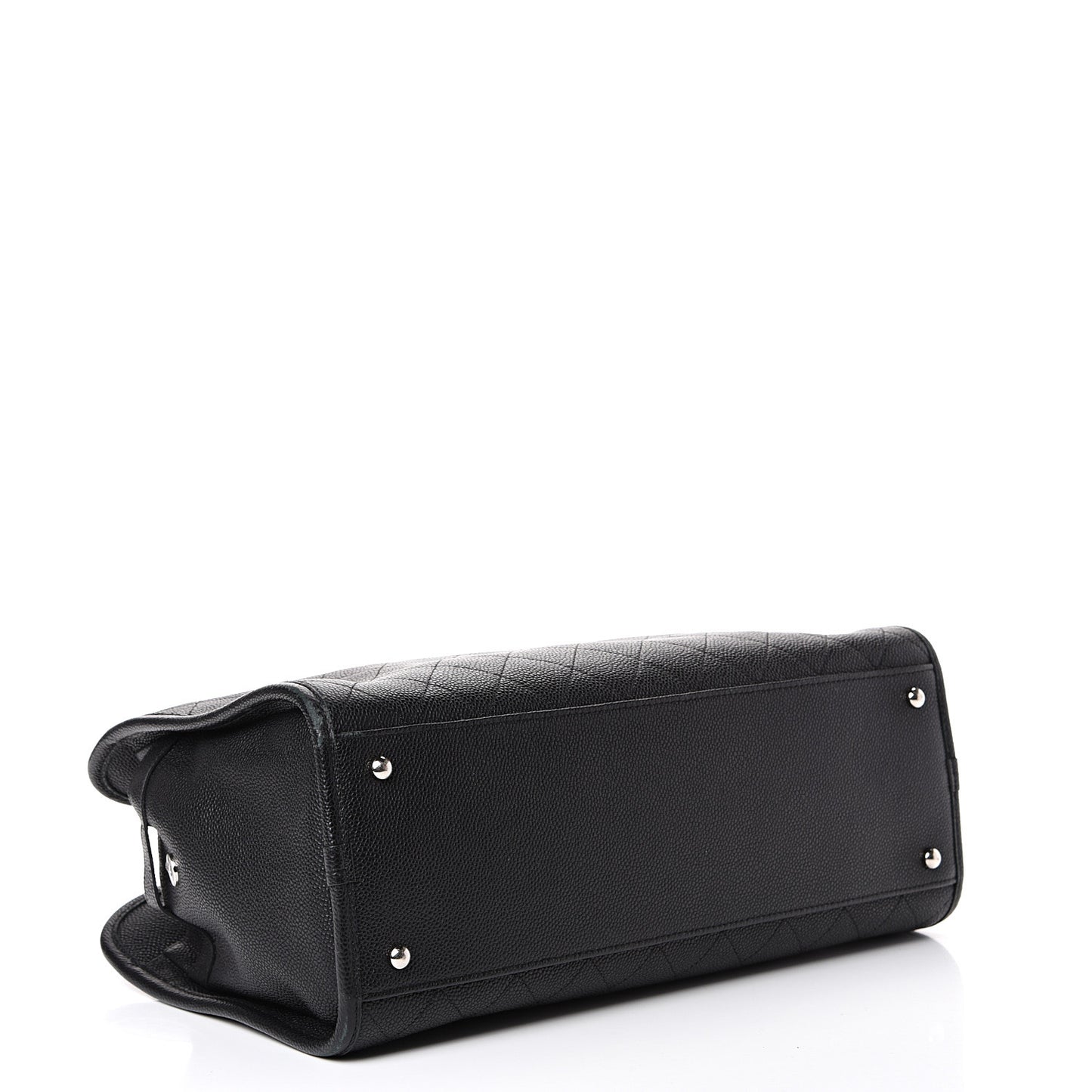 Caviar Stitched Shopping Tote Black