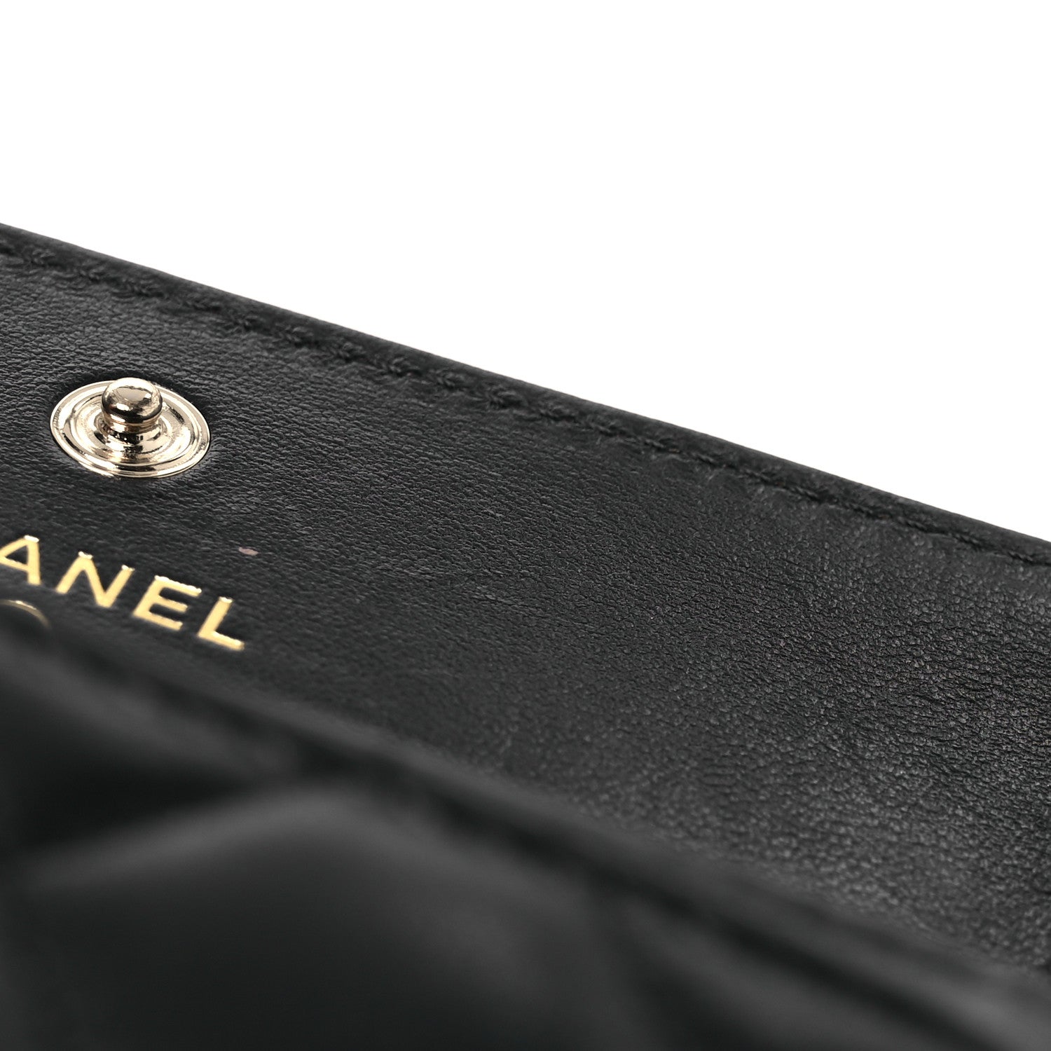 Chanel Lambskin Quilted Pearl CC Chanel Flap Card Holder Black 10 of 10