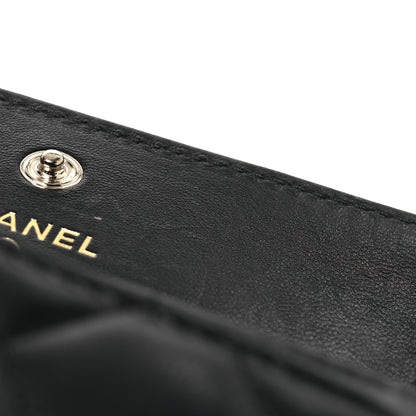 Chanel Lambskin Quilted Pearl CC Chanel Flap Card Holder Black 10 of 10