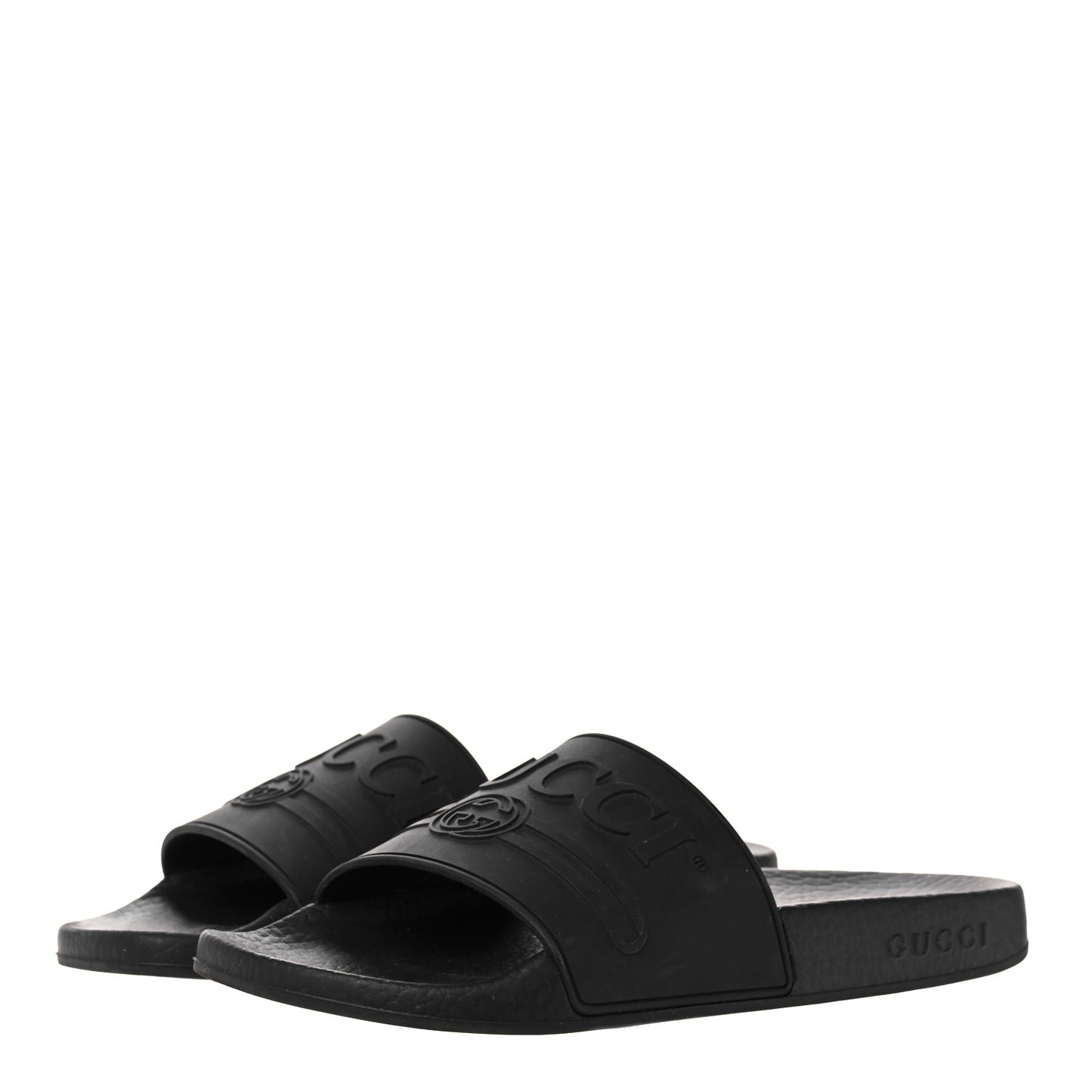 Rubber Womens Logo Slide Sandals 38 Black