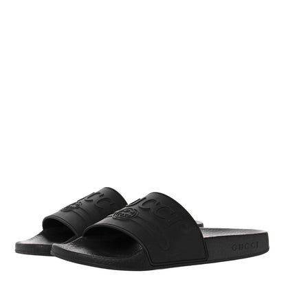 Gucci Rubber Womens Logo Slide Sandals 38 Black 3 of 12