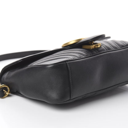 Gucci Calfskin Matelasse Small GG Marmont Shoulder Bag Black 7 of 8