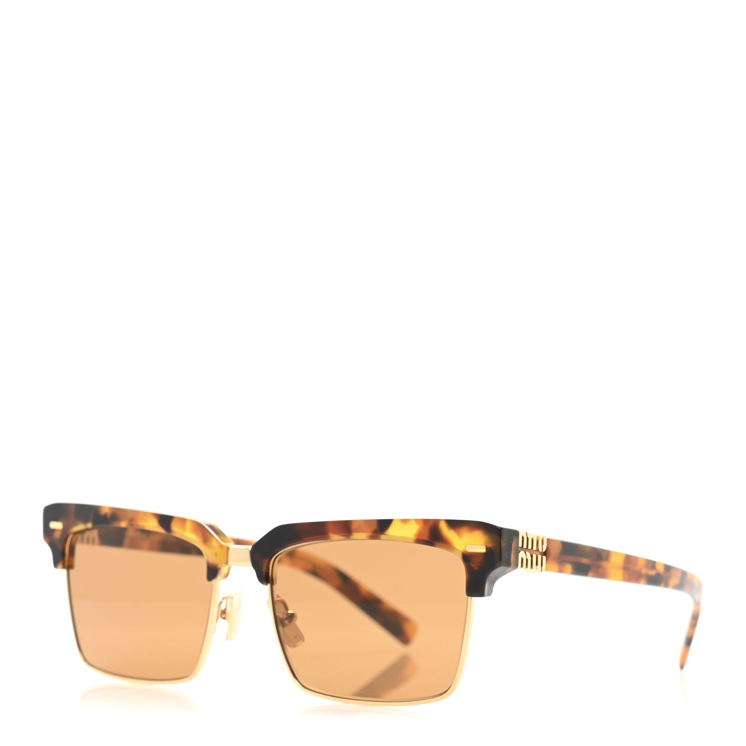 Miu Miu Acetate Metal Square Sunglasses SMU10Z Tartaruga Cammello 1 of 8
