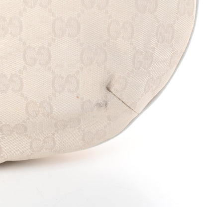 Gucci Monogram Web Medium Half Moon Hobo White 11 of 12