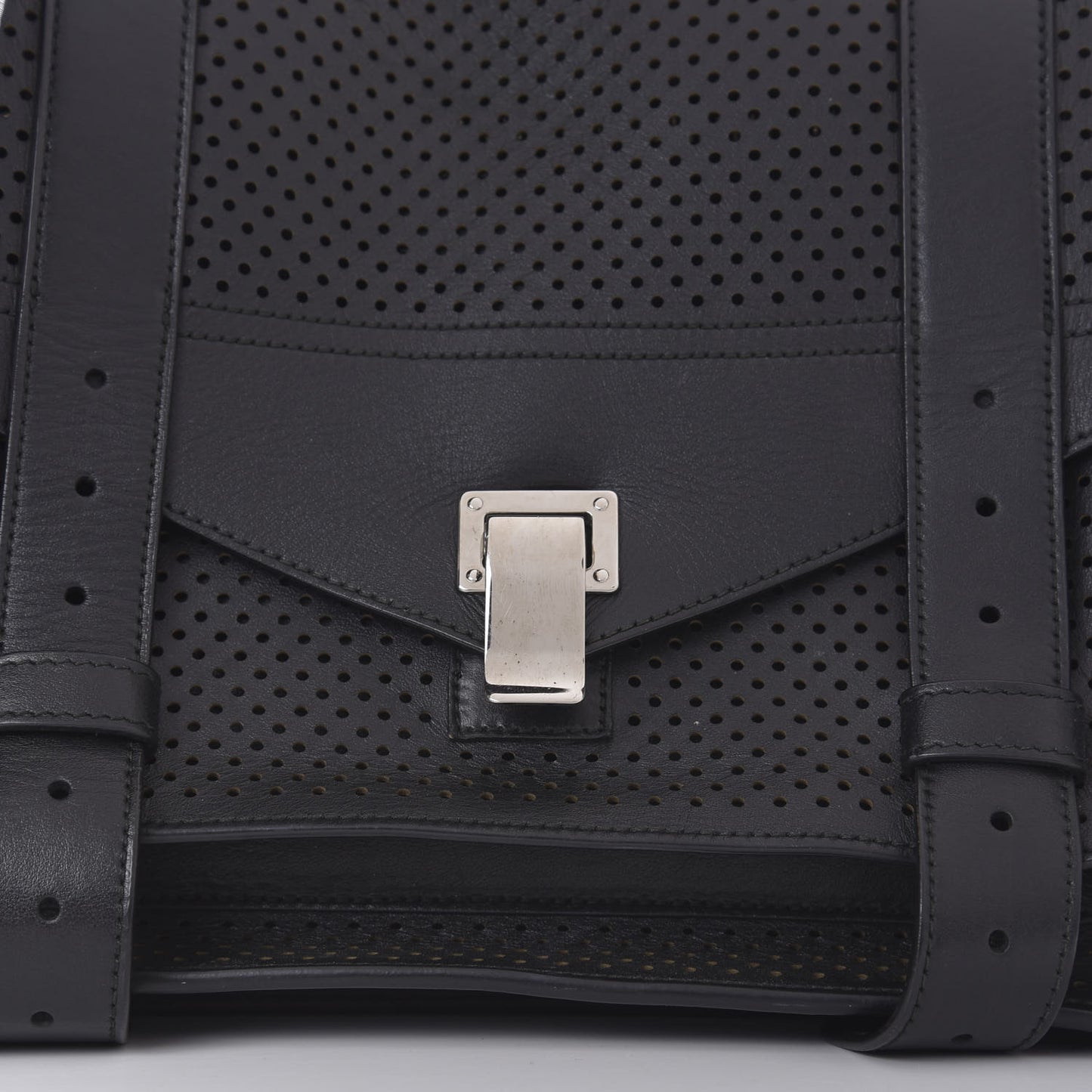 Lambskin Perforated Medium PS1 Satchel Black
