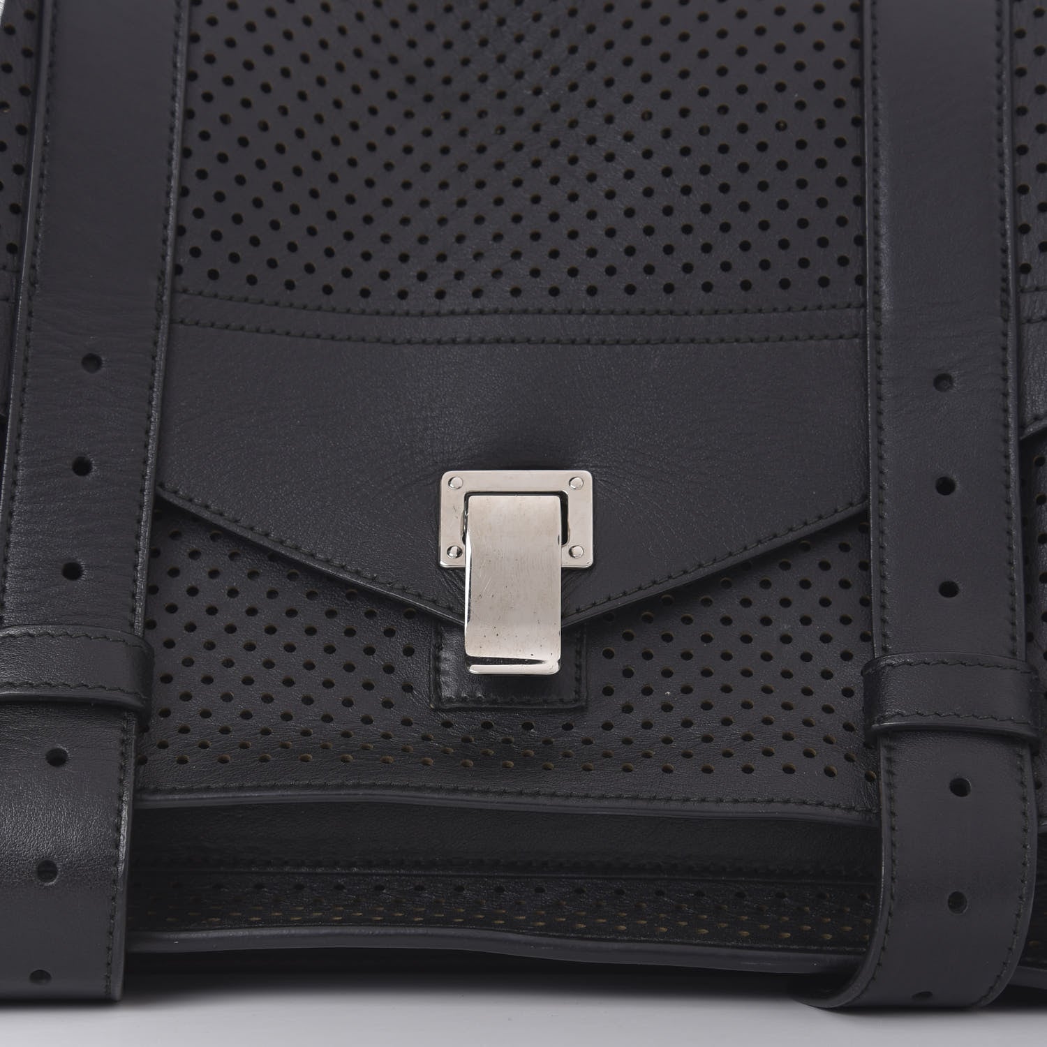 Proenza Schouler Lambskin Perforated Medium PS1 Satchel Black 12 of 14