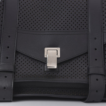 Proenza Schouler Lambskin Perforated Medium PS1 Satchel Black 12 of 14