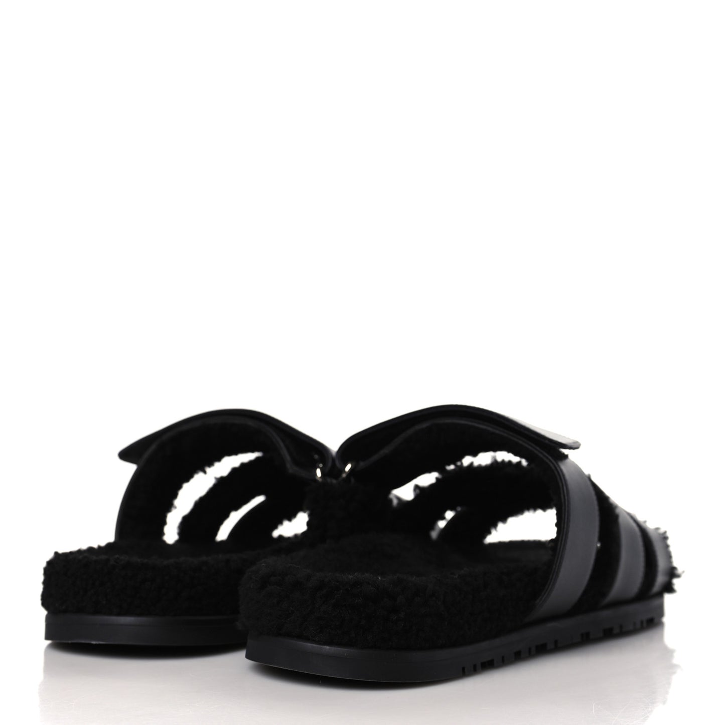 Calfskin Woolskin Mens Chypre Sandals 43 Black