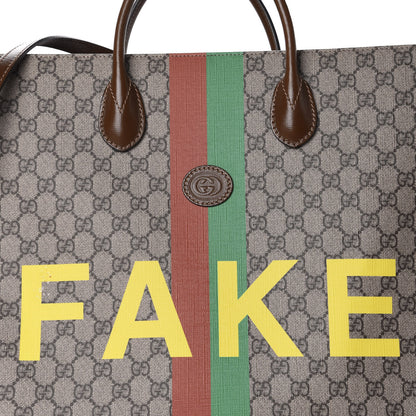 Gucci GG Supreme Monogram Fake/Not Large Retro Interlocking G Tote Bag Beige Brown Sugar 13 of 13