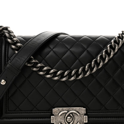 Chanel Lambskin Quilted Medium Boy Flap Black 8 of 12