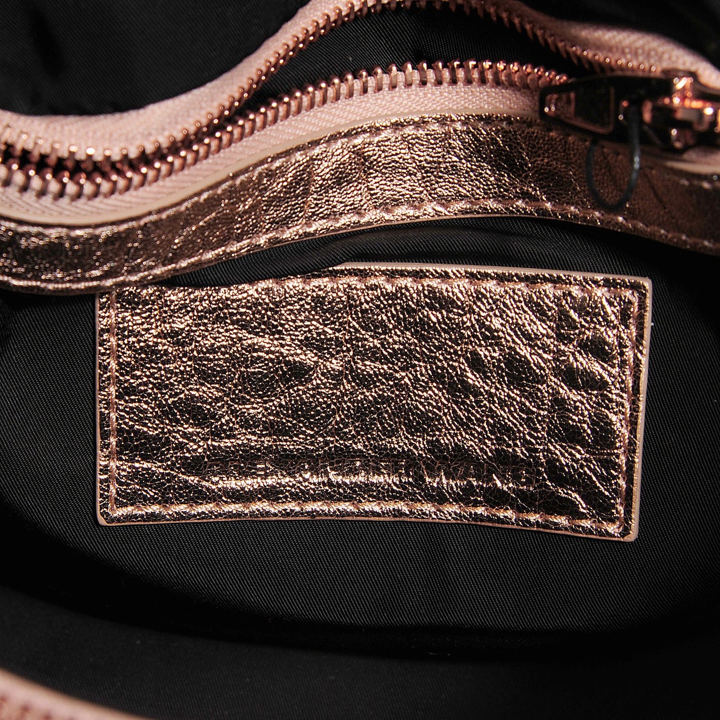 Pebbled Lambskin Rockie Metallic Rose Gold