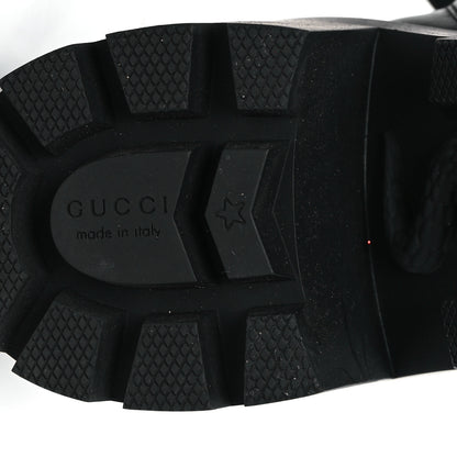 Gucci Kensington Calfskin Nappa GG Supreme Monogram Womens Double Buckle Ankle Boots 41 Black 7 of 11