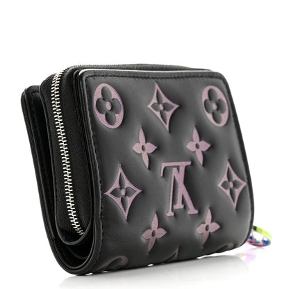 Louis Vuitton Lambskin Embossed Monogram Lou Coussin Wallet Black 3 of 10
