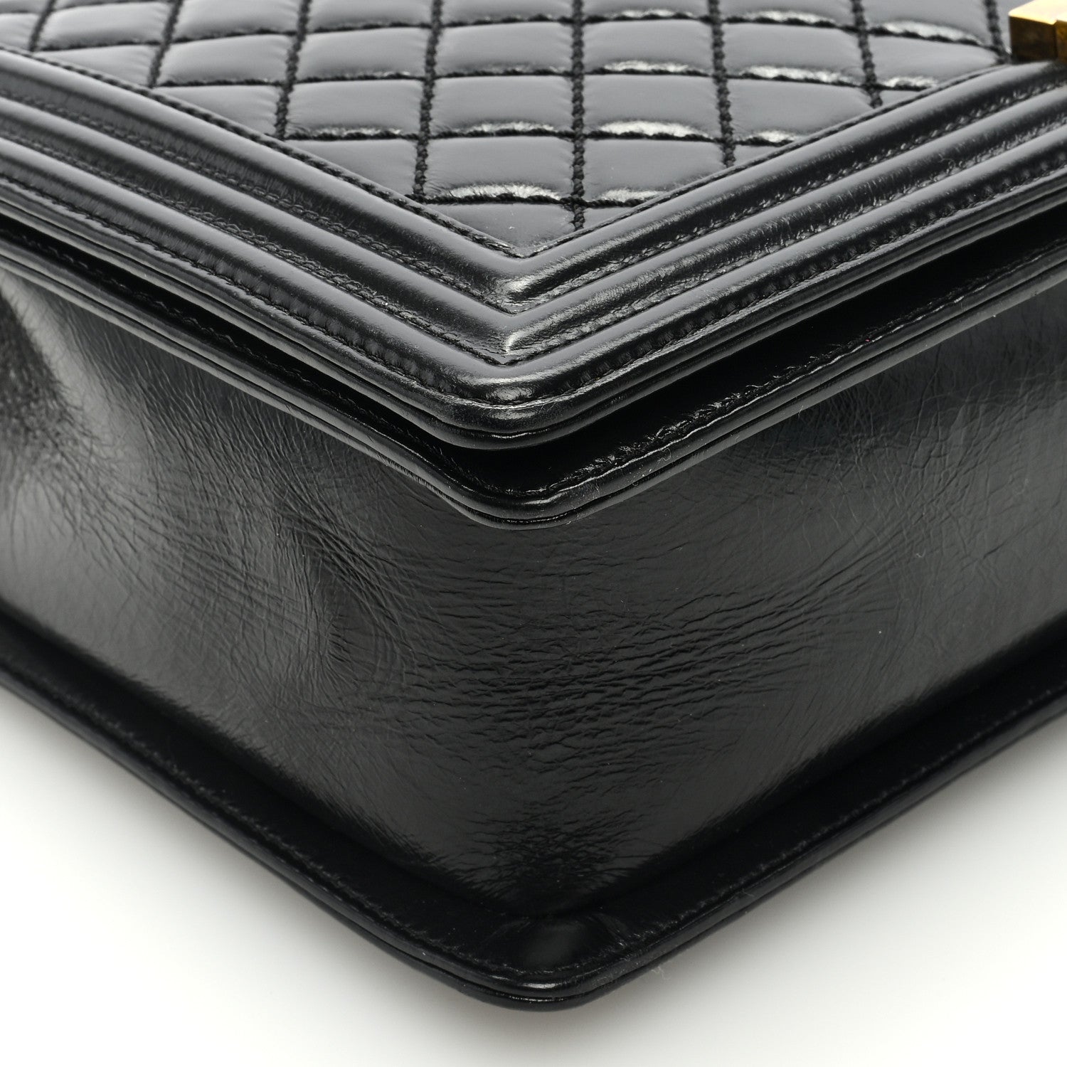 Chanel Glazed Calfskin Quilted Large Boy Flap Black 8 of 9