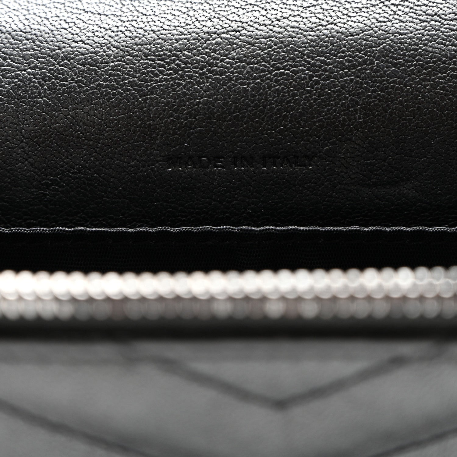 Saint Laurent Calfskin Matelasse Chevron Monogram Envelope Chain Wallet Black 7 of 11