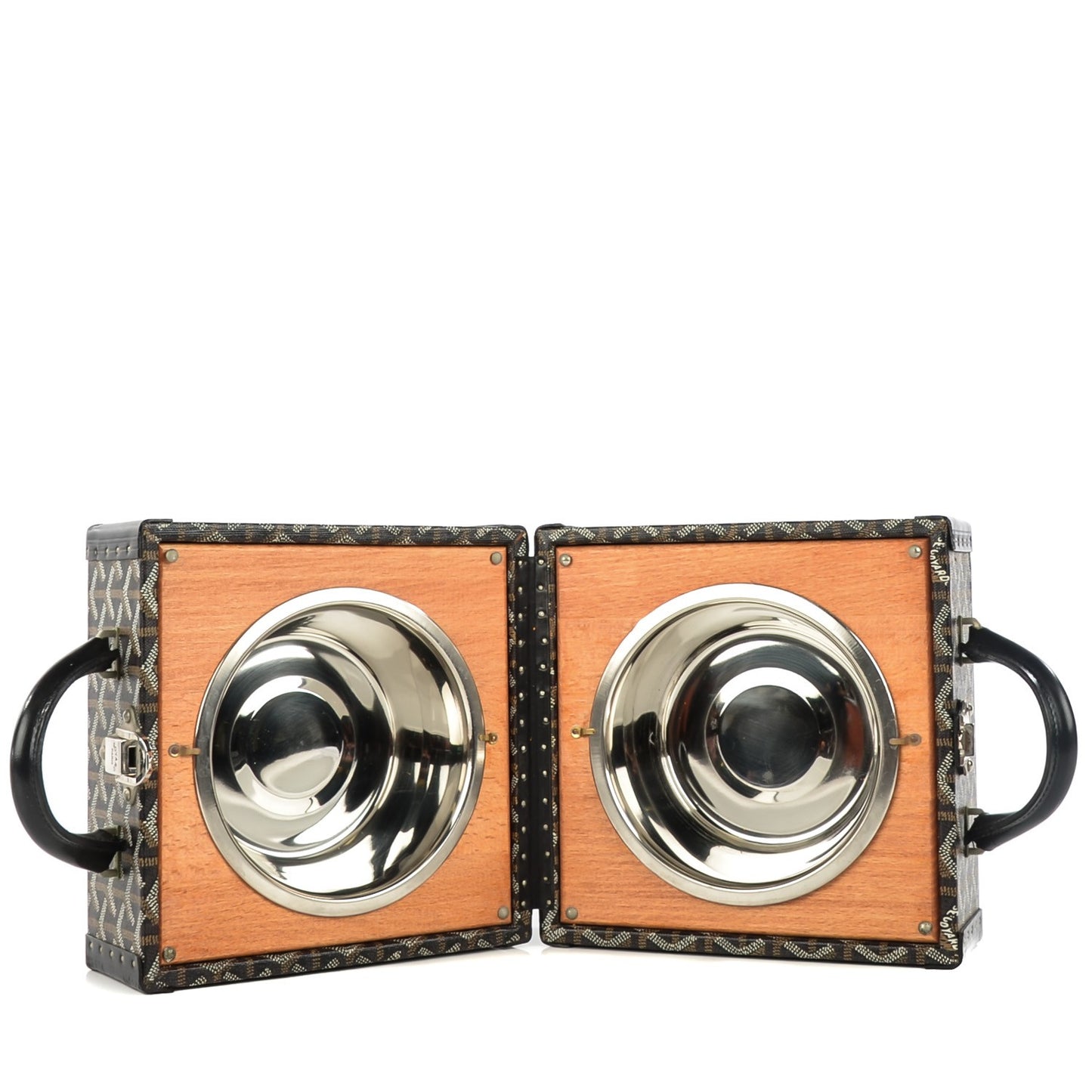 Goyardine Travelling Pet Bowl Carrier 22 Black