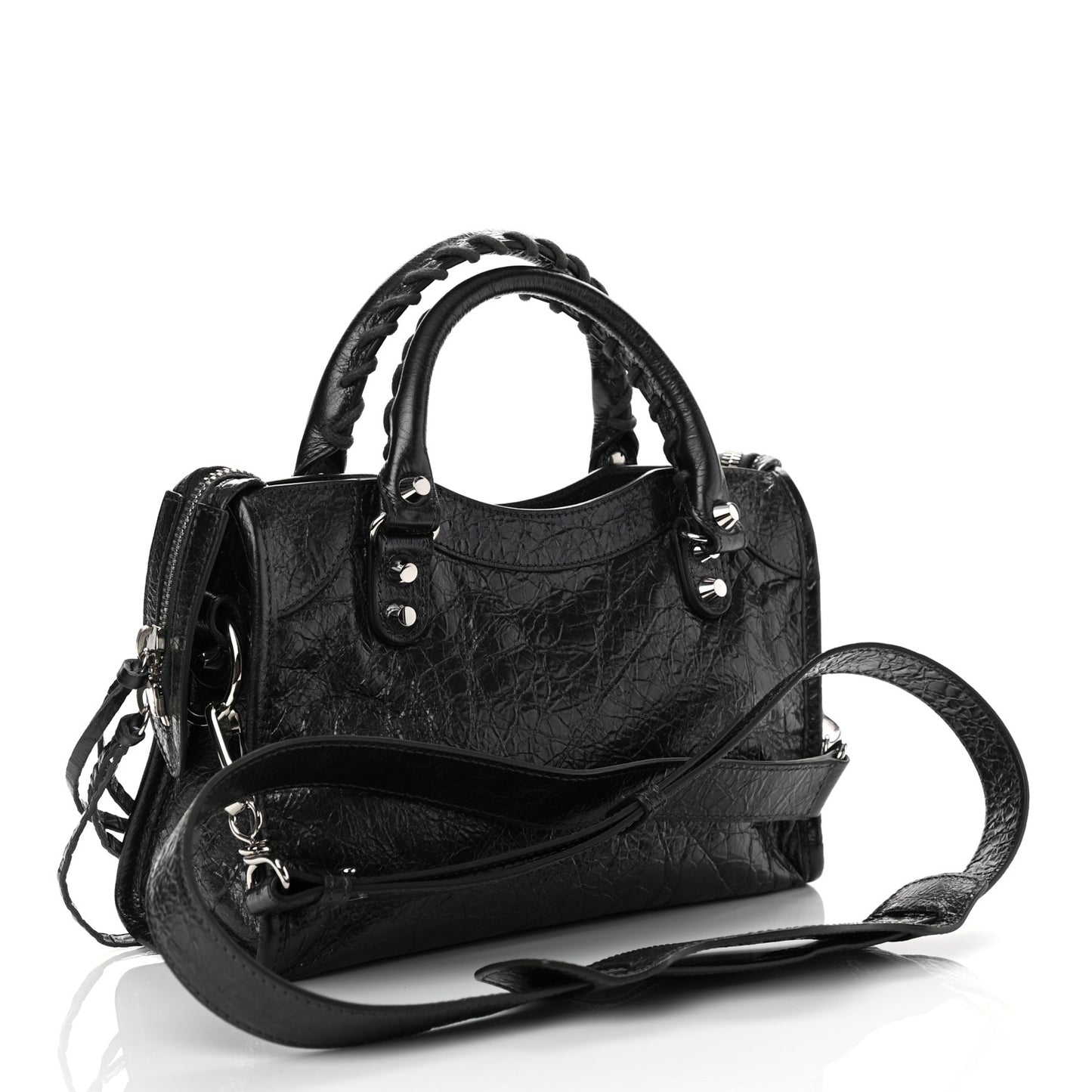 Agneau Classic Silver Hardware Mini City Anthracite