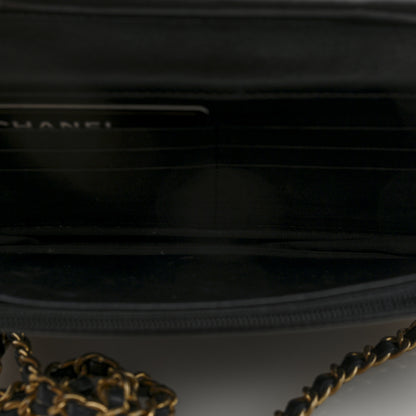 Chanel Lambskin Quilted Wallet On Chain WOC Black Gold 5 of 11