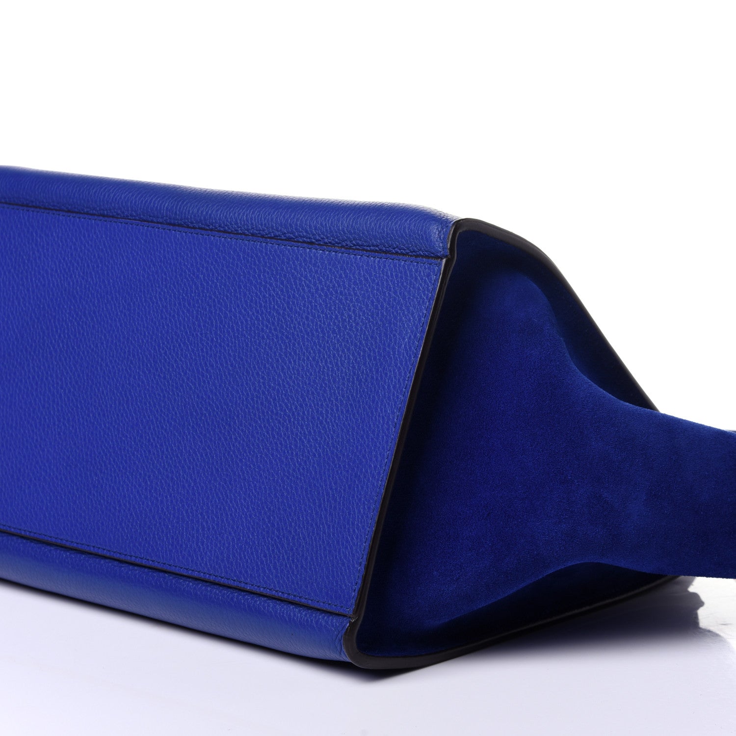 Celine Drummed Calfskin Suede Small Trapeze Indigo 8 of 10