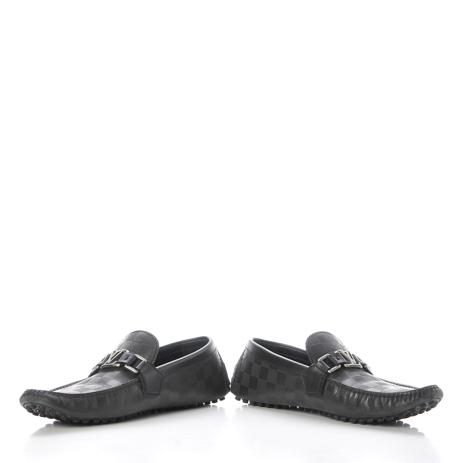 Louis Vuitton Mens Damier Hockenheim Moccasin Loafers 6 Onyx 6 of 13