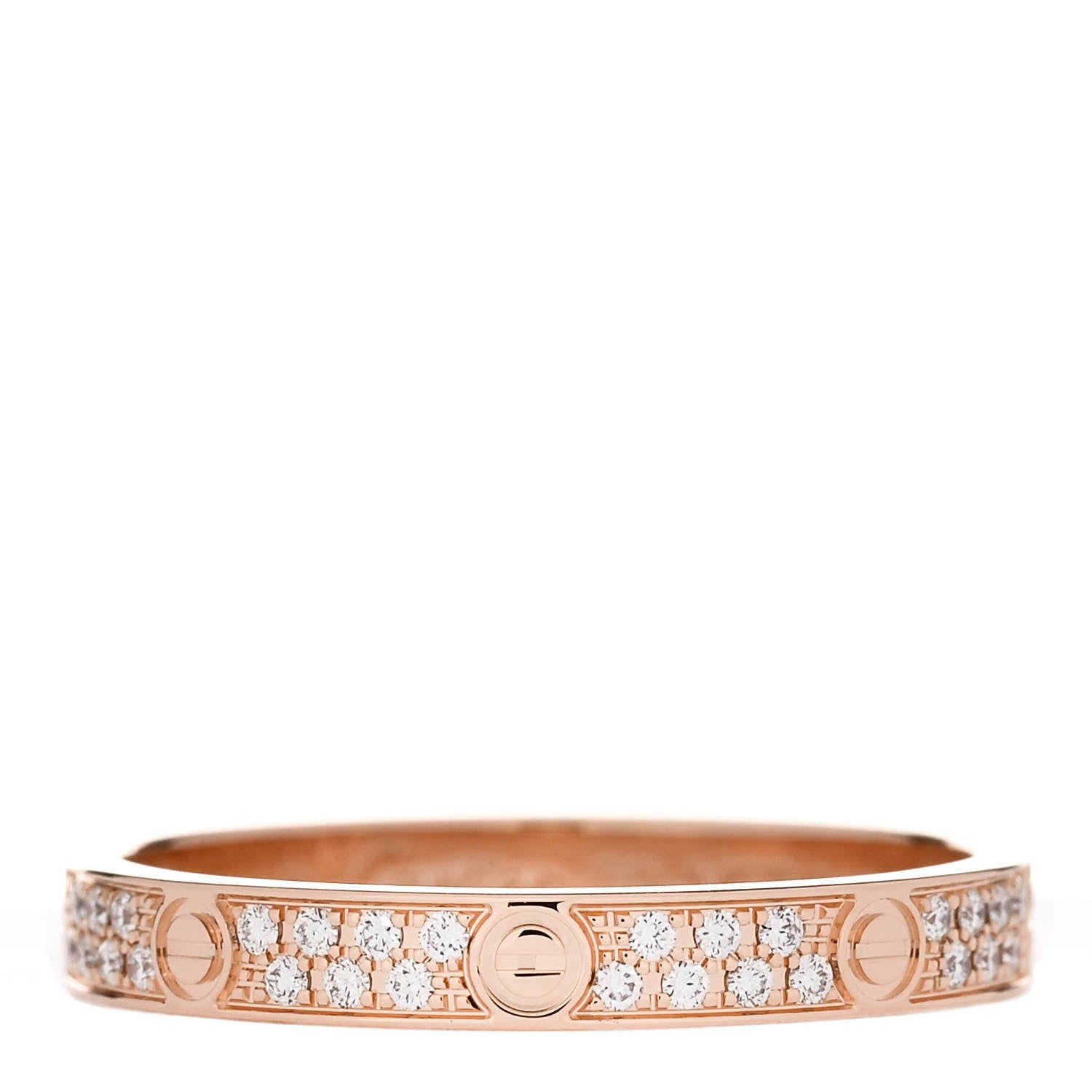 Cartier 18K Pink Gold Diamond 2.6mm LOVE Paved Band Ring 50 5.25 1 of 5