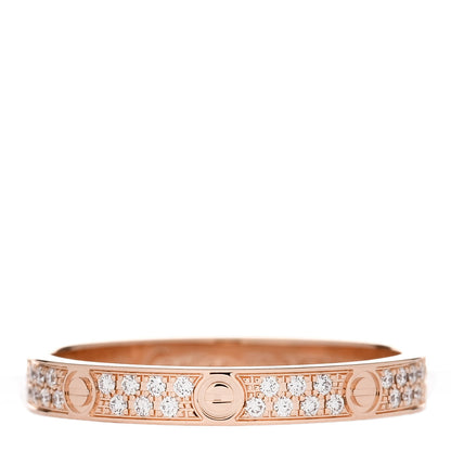 Cartier 18K Pink Gold Diamond 2.6mm LOVE Paved Band Ring 50 5.25 1 of 5