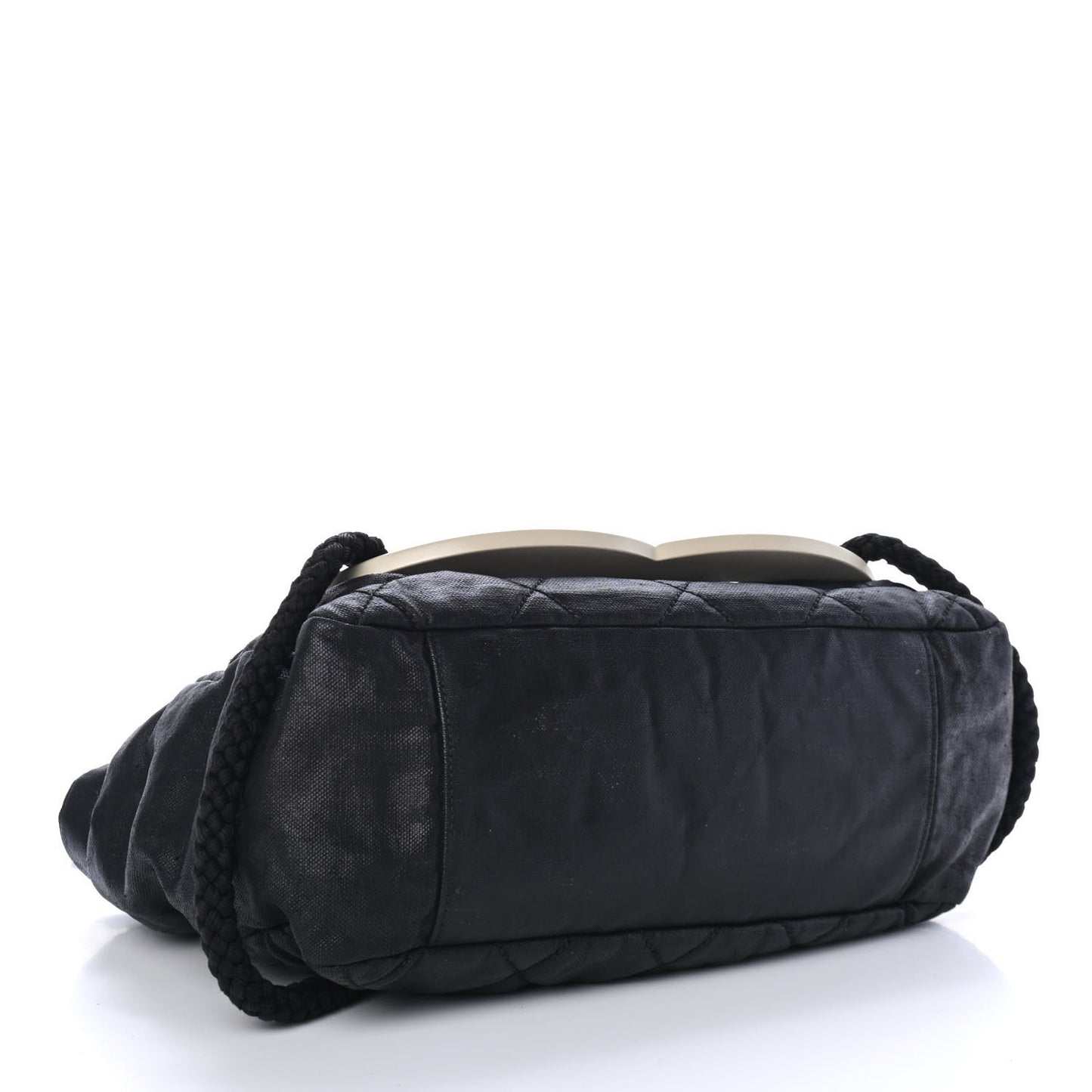 Coated Canvas Large CC Yacht Tote Black White