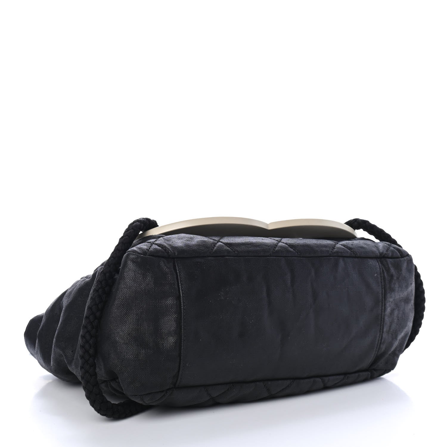 Chanel Coated Canvas Large CC Yacht Tote Black White 3 of 4