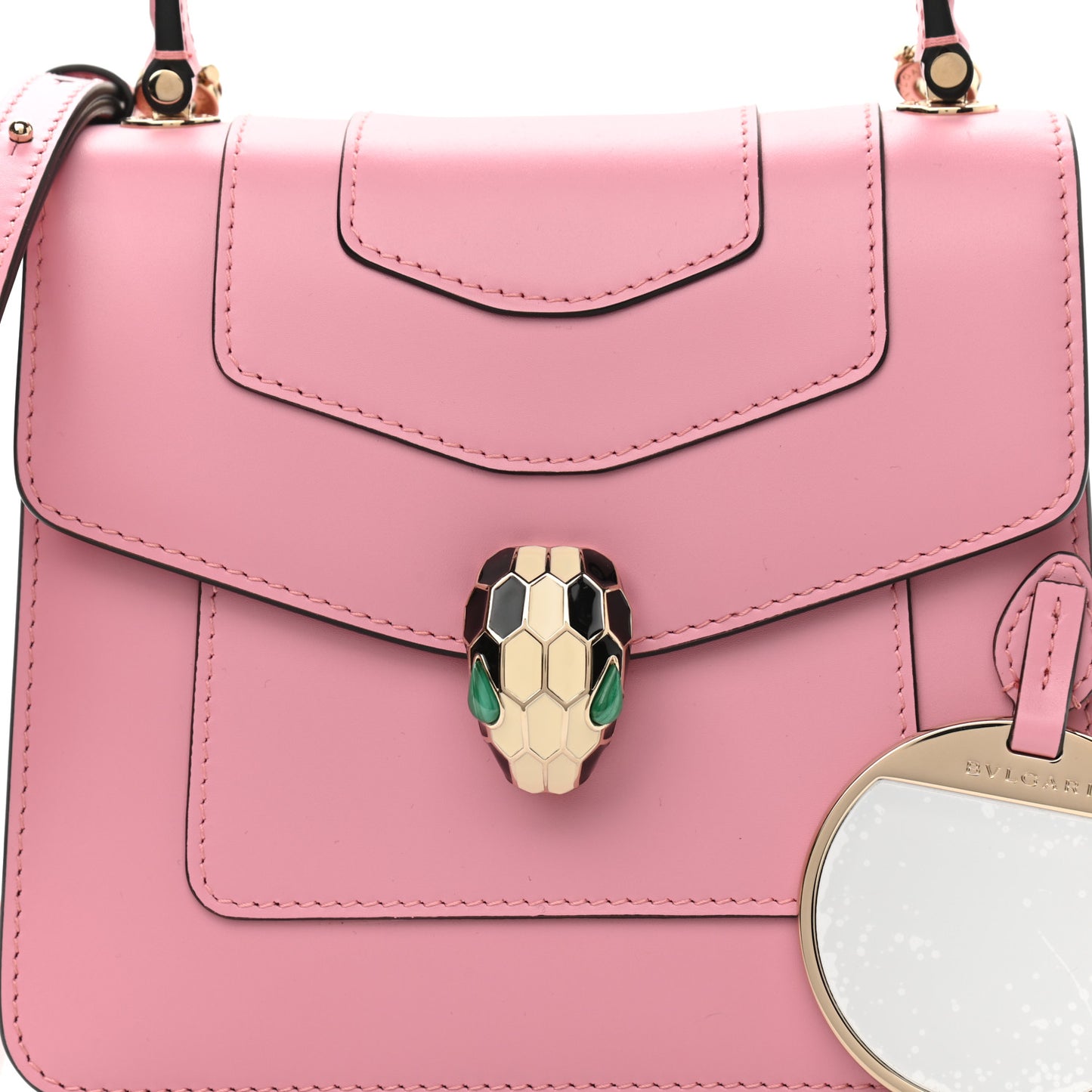Calfskin Serpenti Forever Top Handle Flamingo Topaz