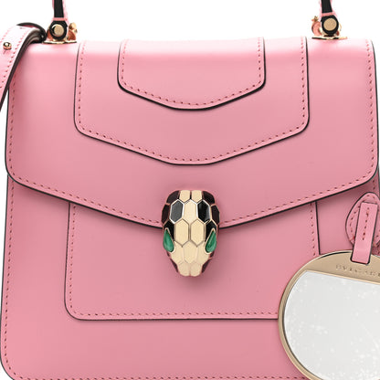 Bulgari Calfskin Serpenti Forever Top Handle Flamingo Topaz 4 of 9