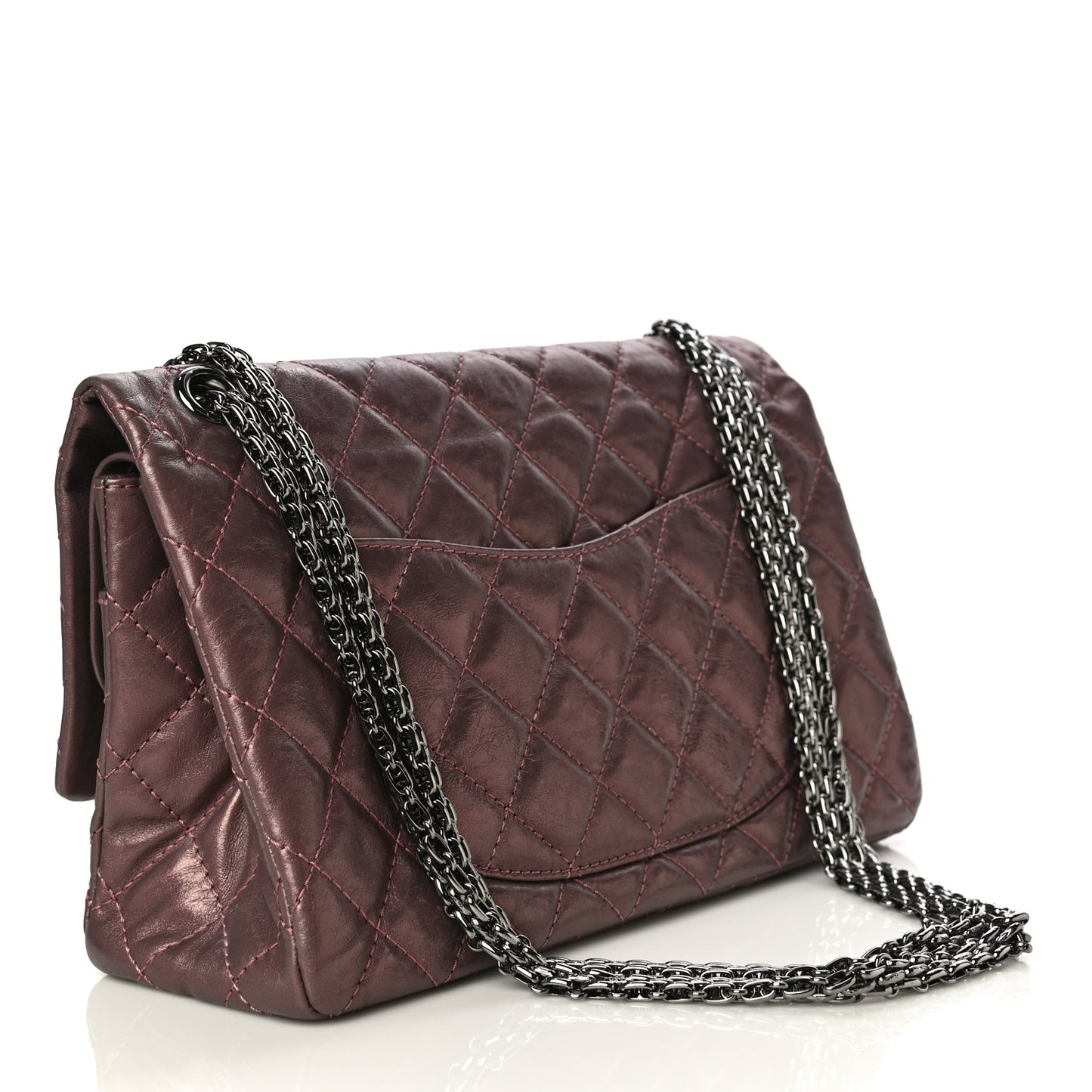 Metallic Calfskin Quilted 2.55 Reissue 226 Flap Rose Fonce