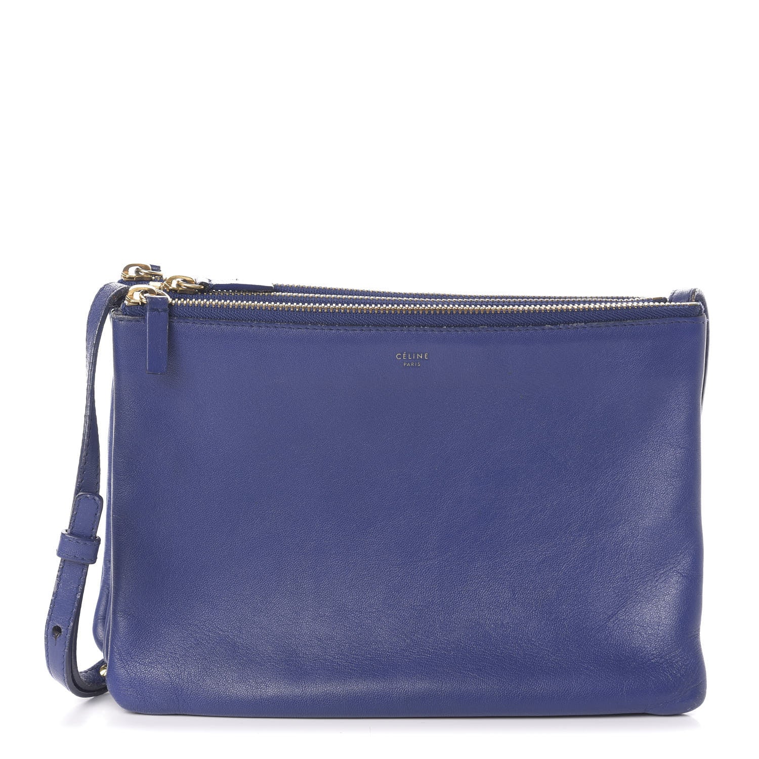Celine Lambskin Large Trio Crossbody Bag Indigo 1 of 11