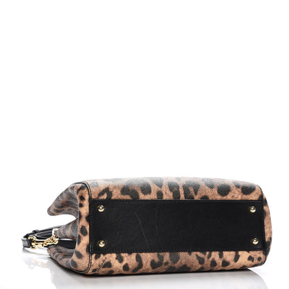 Dolce & Gabbana Dauphine Leopard Print Medium Miss Sicily Shopper Tote Naturale 5 of 8
