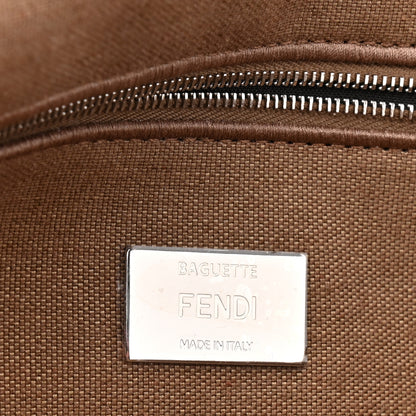 Fendi Velvet Jacquard FF Crystal Baguette Cappuccino 6 of 10