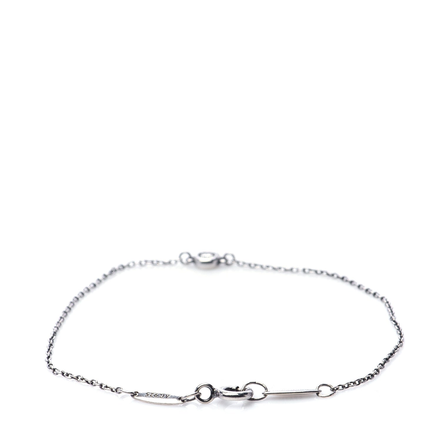 Tiffany Sterling Silver Diamond .05ct Elsa Peretti Diamonds by the Yard Bracelet 3 of 7