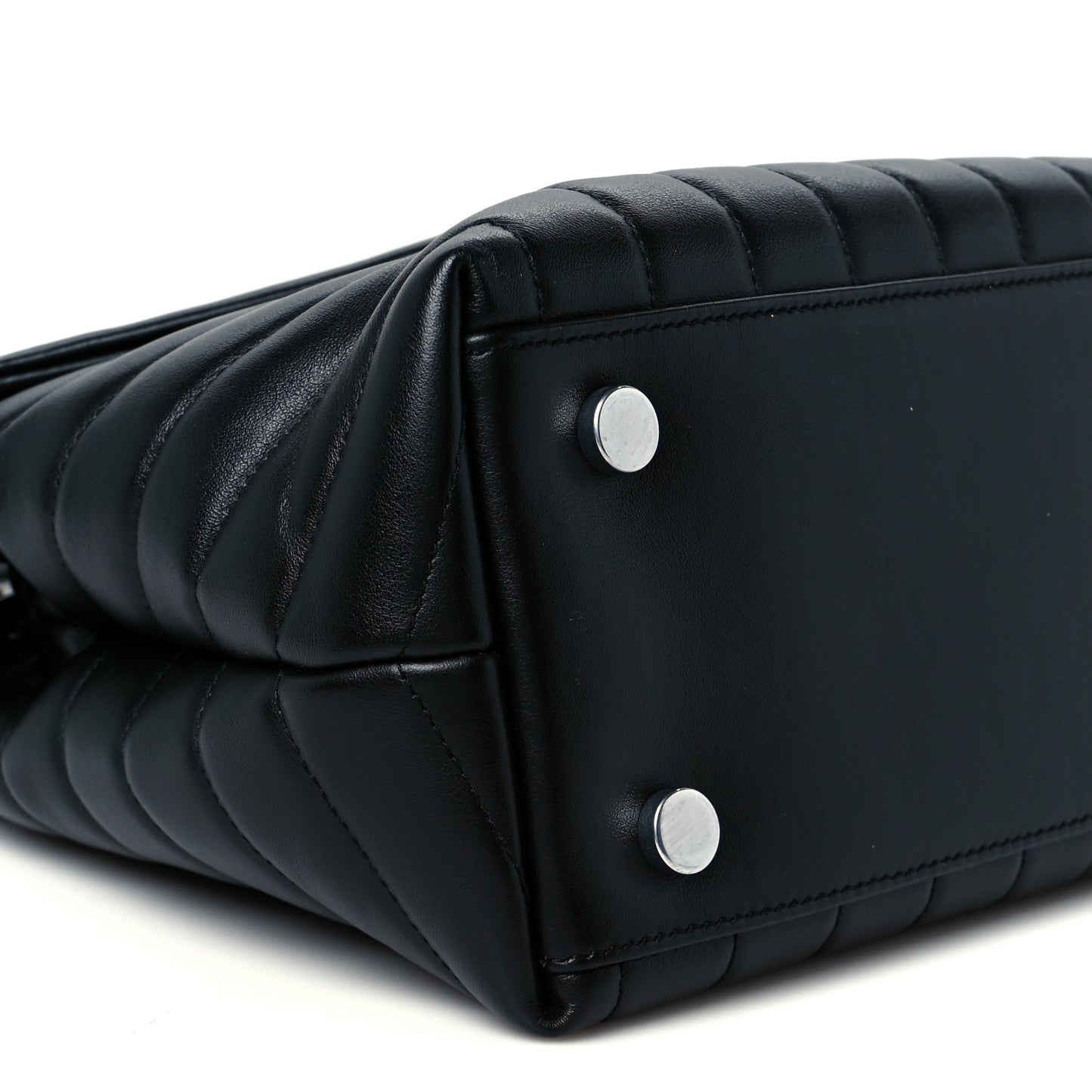 Calfskin Y Quilted Monogram Medium Loulou Satchel Black