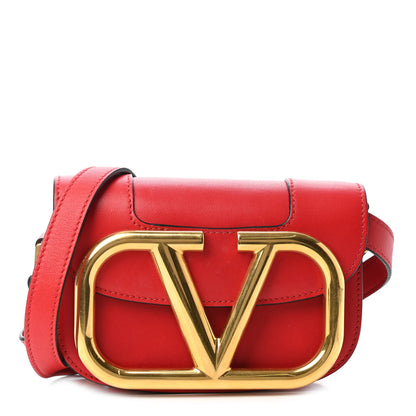 Valentino Garavani Calfskin Small Supervee Crossbody Bag Rouge Pur 1 of 5