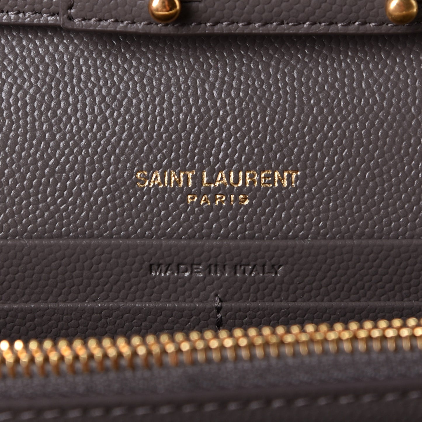 Grain De Poudre Matelasse Chevron Monogram Chain Wallet Fog