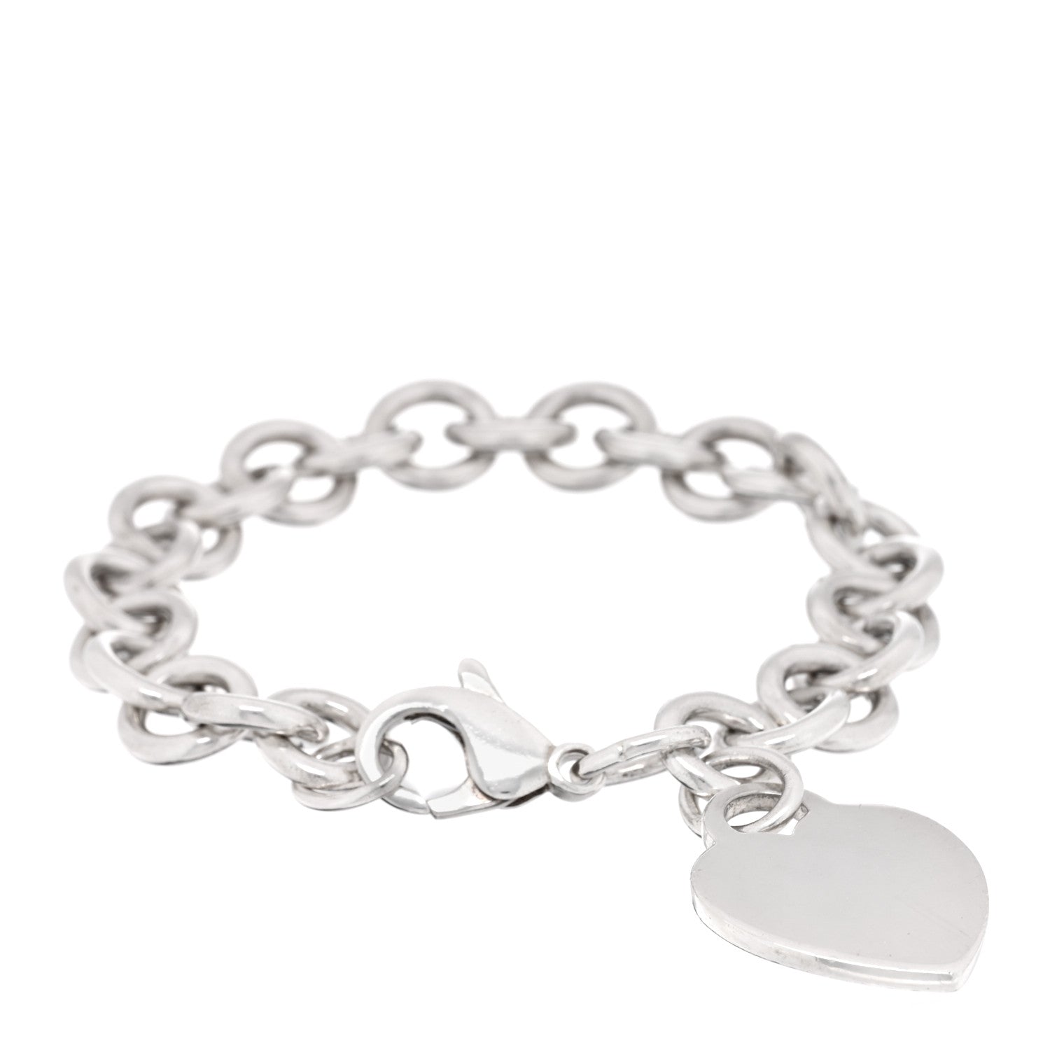 Tiffany Sterling Silver Heart Tag Charm Bracelet 1 of 3