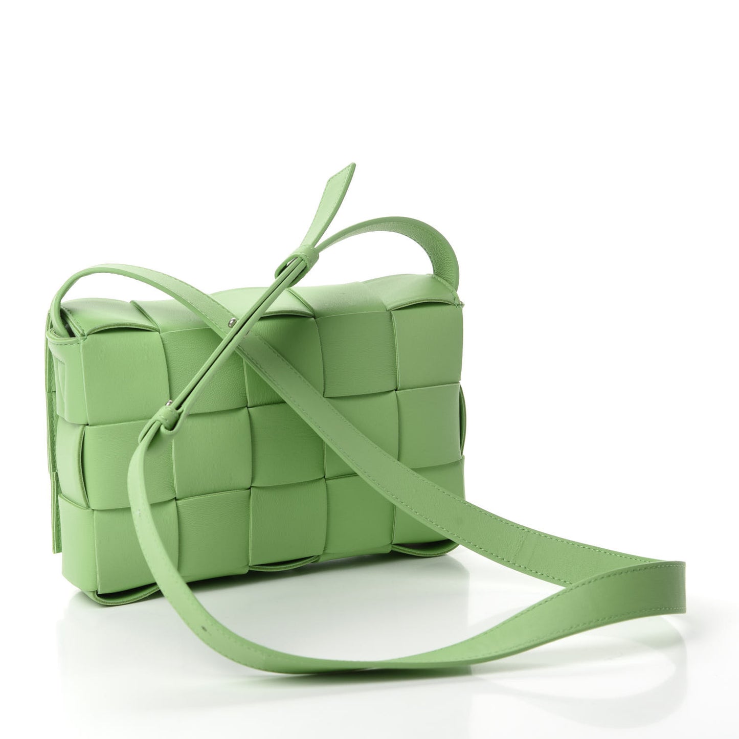 Nappa Maxi Intreccio Cassette Bag Pistachio