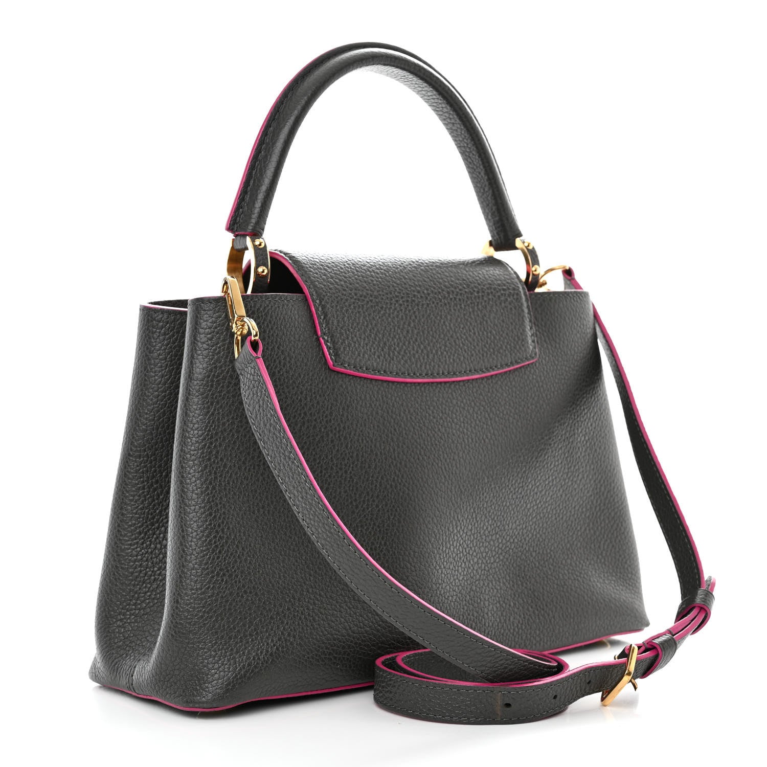 Louis Vuitton Taurillon Capucines PM Grey Pink 3 of 9