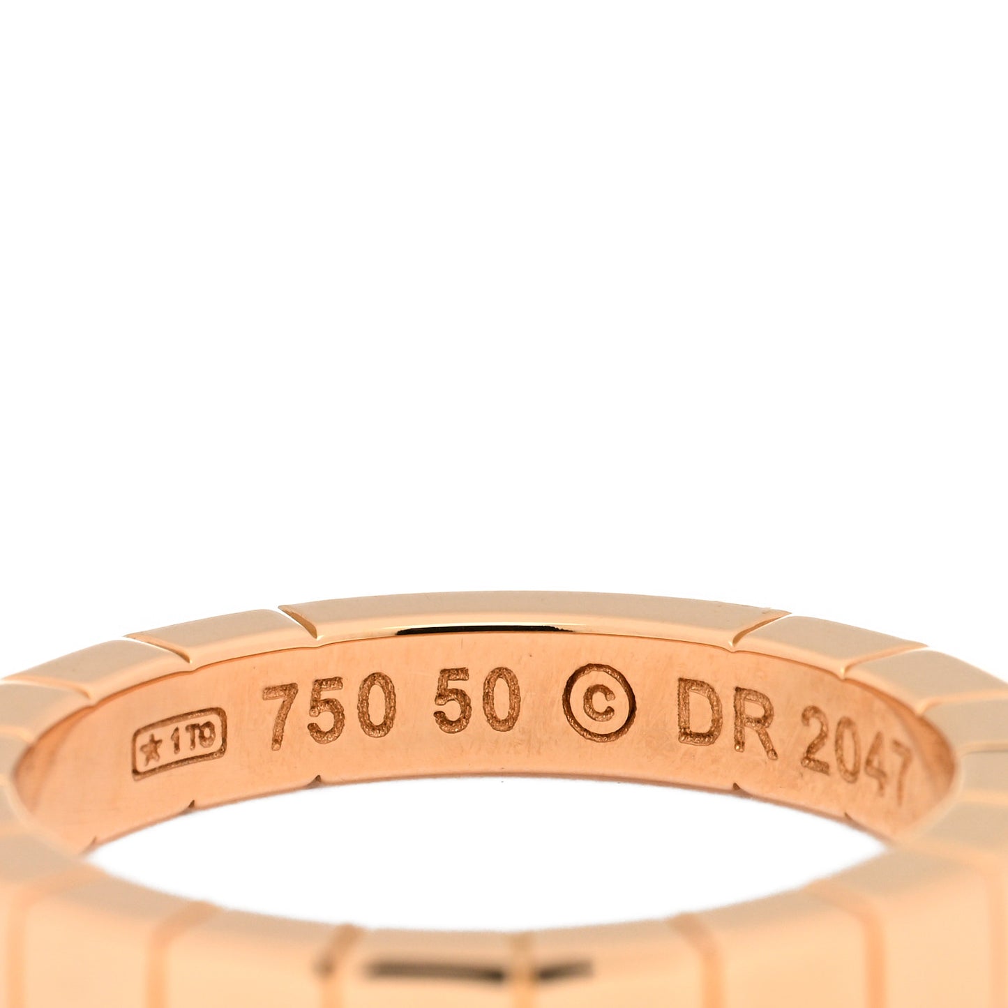 18K Pink Gold 3mm Lanieres Ring 50 5.25