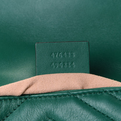 Gucci Calfskin Matelasse Super Mini GG Marmont Shoulder Bag Emerald Green 7 of 11